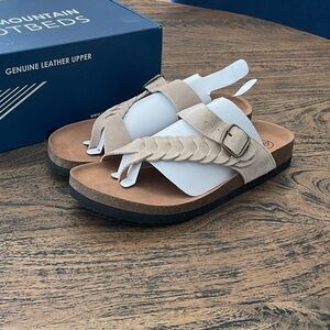 White Mountain Beige and White Sandals